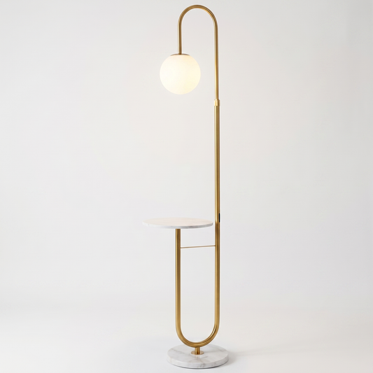 
Orbita Globe Floor Lamp with Marble Side Table 153cm
