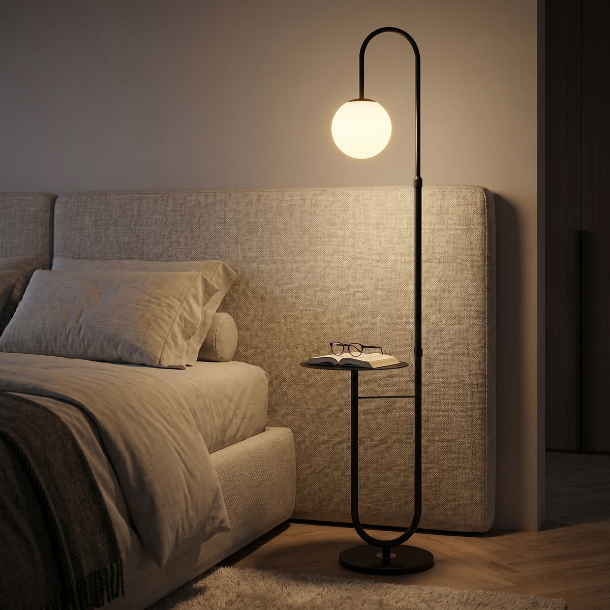 
Orbita Globe Floor Lamp with Marble Side Table 153cm