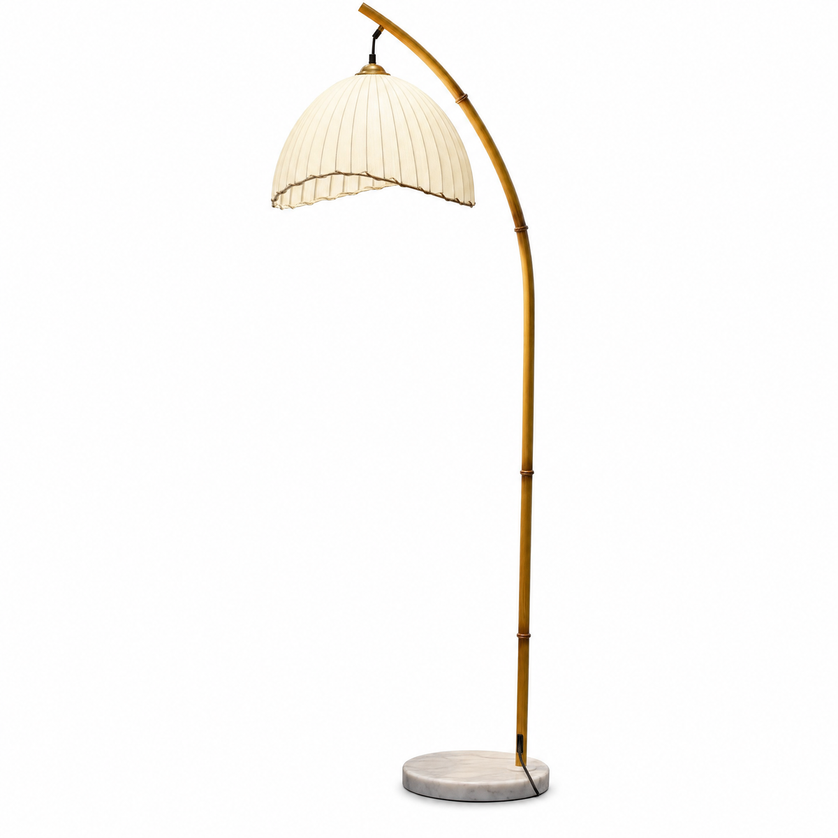 
Loto Bamboo Arc Floor Lamp with Marble Base 160cm