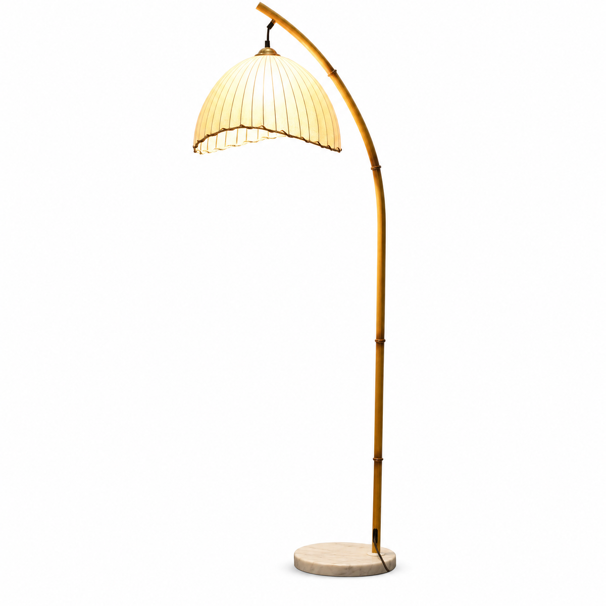 
Loto Bamboo Arc Floor Lamp with Marble Base 160cm