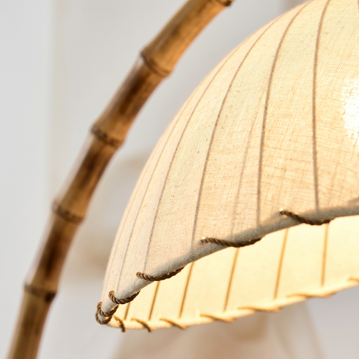 
Loto Bamboo Arc Floor Lamp with Marble Base 160cm