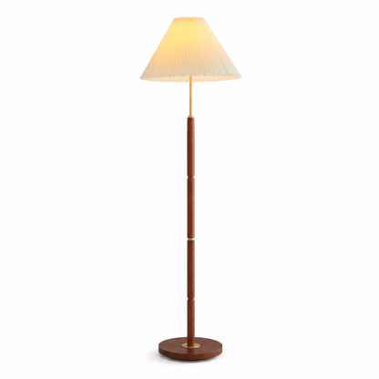Ventaglio Sera Pleated Floor Lamp with Wood Pole 157cm