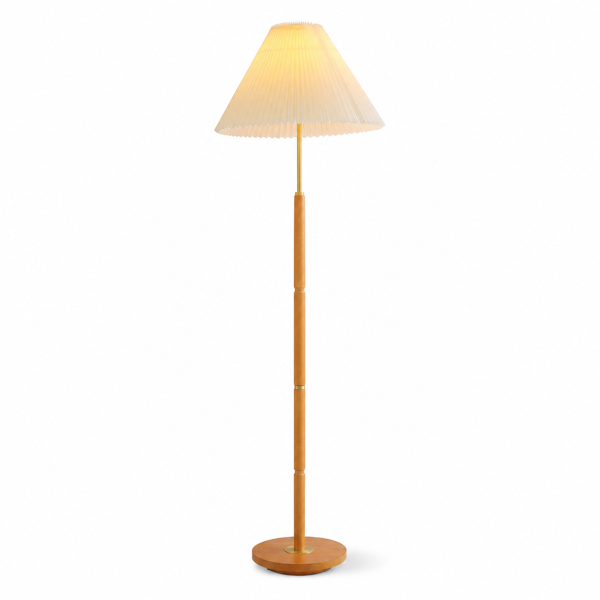 
Ventaglio Sera Pleated Floor Lamp with Wood Pole 157cm
