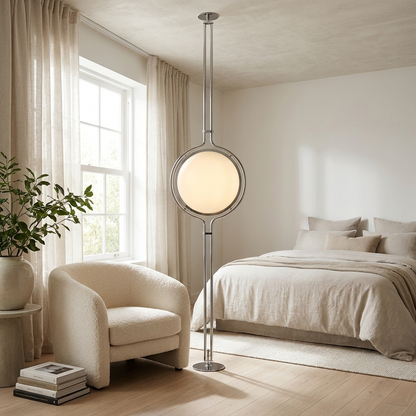 Sfera Sospesa Floor to Ceiling Globe Lamp Tension Rod