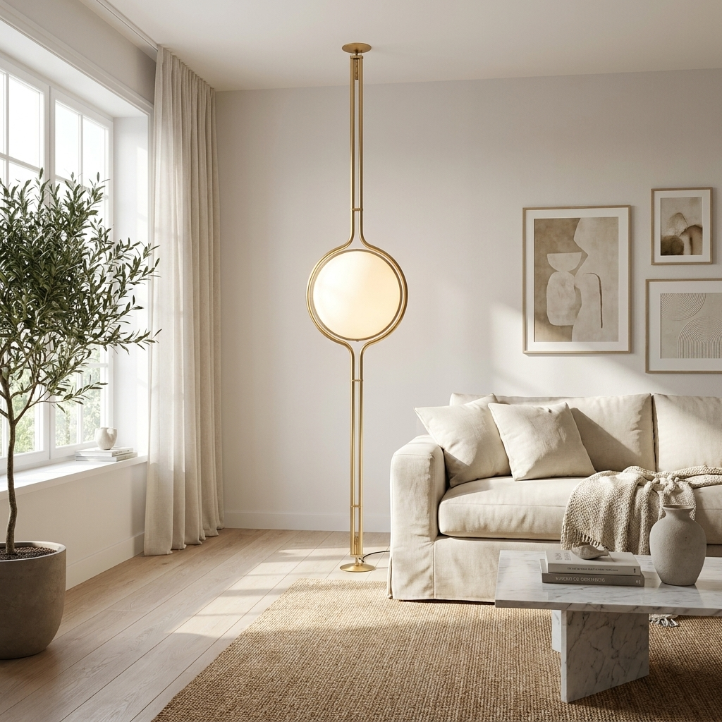 
Sfera Sospesa Floor to Ceiling Globe Lamp Tension Rod