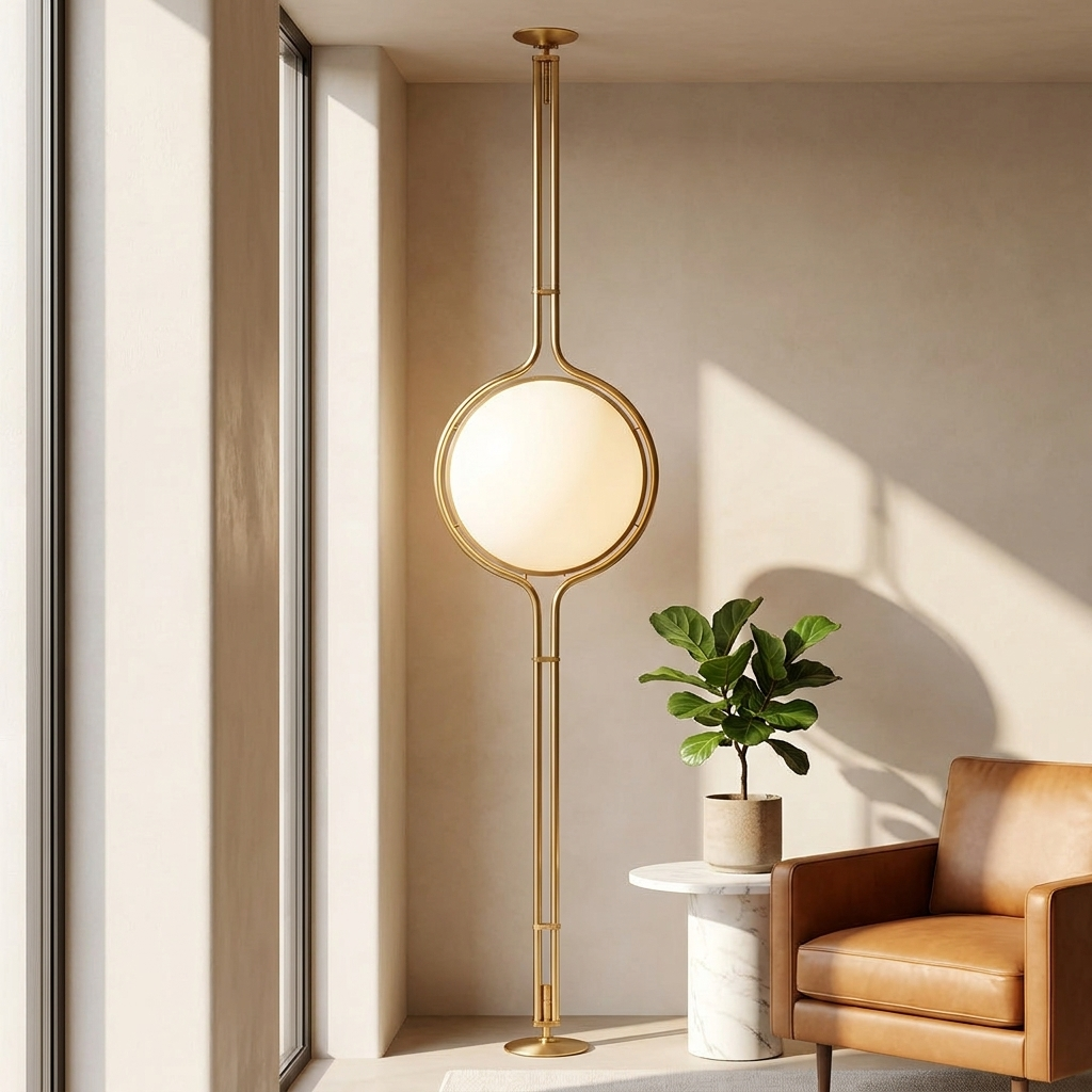 
Sfera Sospesa Floor to Ceiling Globe Lamp Tension Rod
