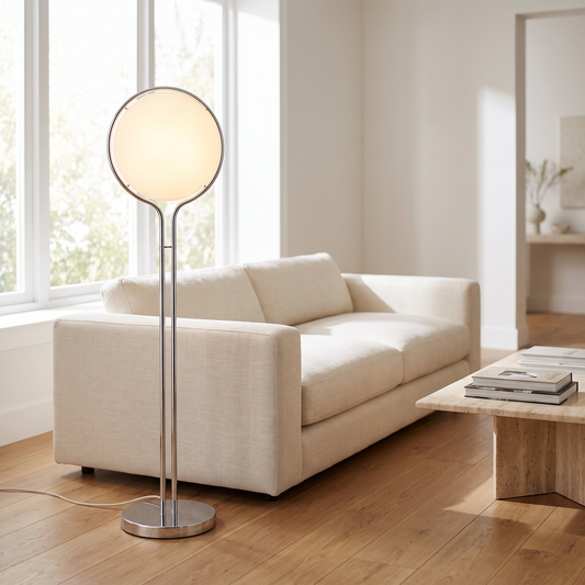 
Luna Velata Chrome Globe Arc Floor Lamp with LED 120cm