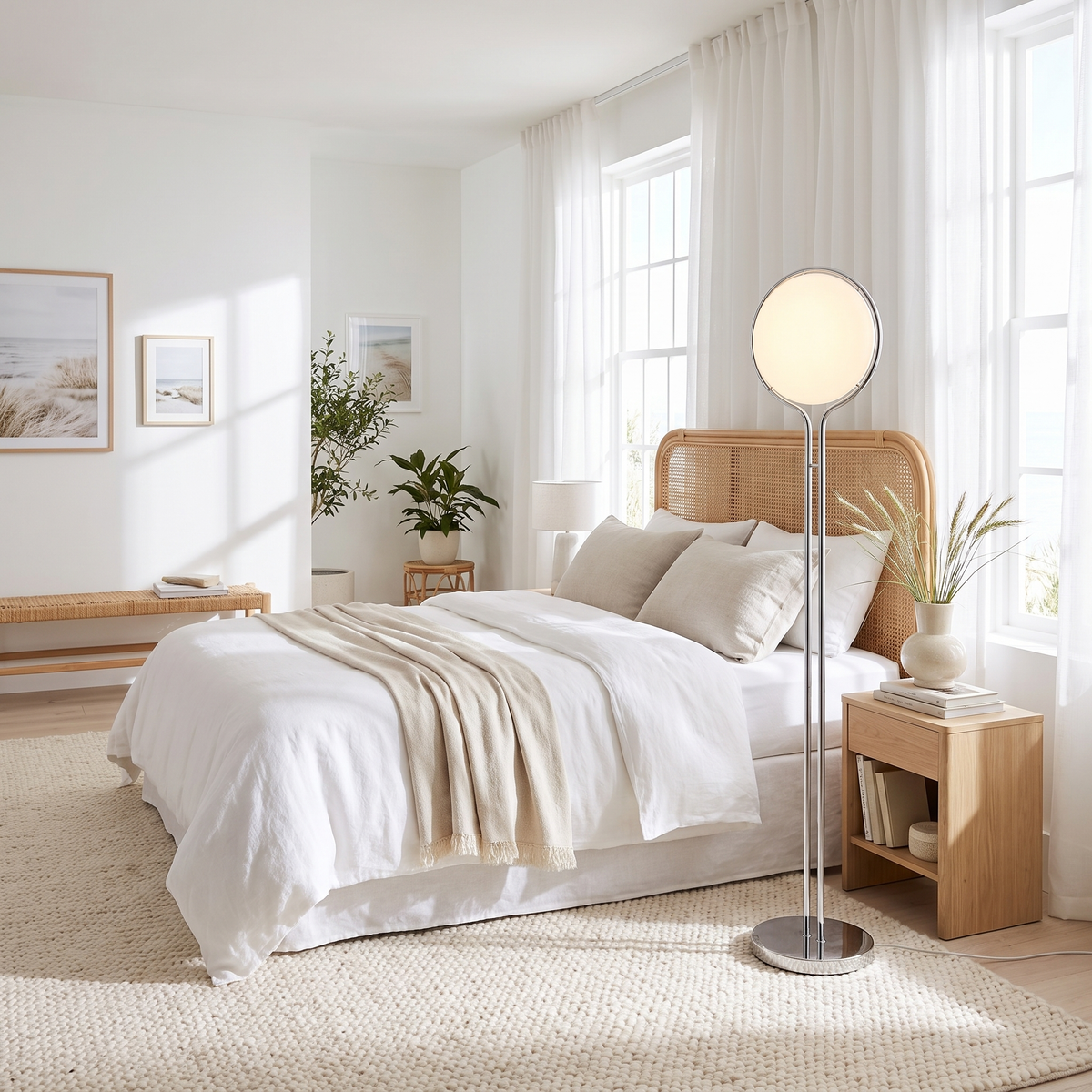 
Luna Velata Chrome Globe Arc Floor Lamp with LED 120cm