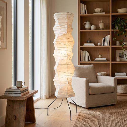 
Luna Velata Rice Paper Floor Lamp Japandi Standing Lamp 180cm