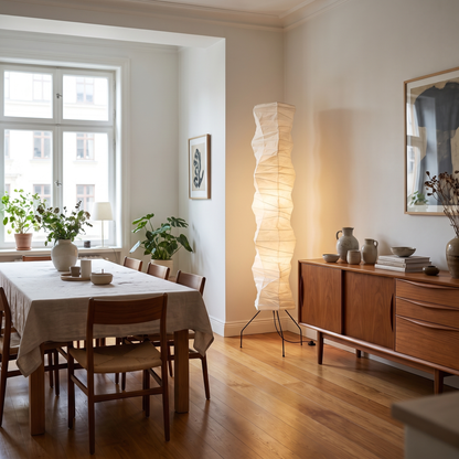 Luna Velata Rice Paper Floor Lamp Japandi Standing Lamp 180cm