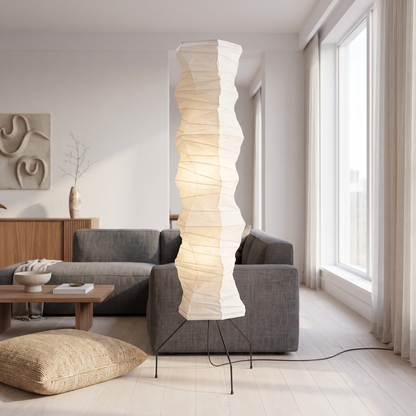 Luna Velata Rice Paper Floor Lamp Japandi Standing Lamp 180cm